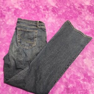 A Line Jeans Women's 12 34x32 Mid Rise Bootcut Y2K Blue Stretch Denim